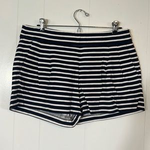 Striped navy and white linen blend j. Crew shorts
